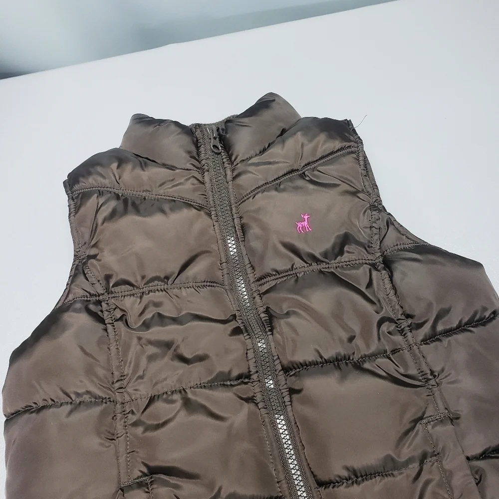 Old navy girls brown puffer winter vest size large